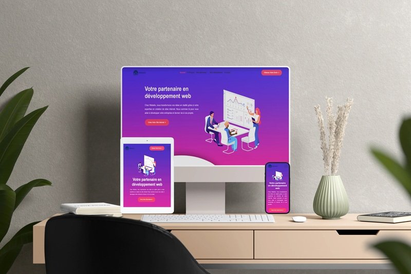 Mockup du site vitrine sur-mesure pour la société Webelio.