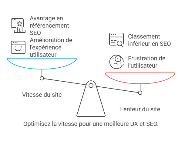 graphique montrant l'impact de la vitesse du site sur l'ux